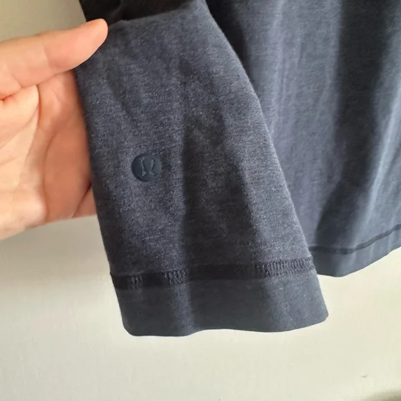 Lululemon Athletica Men’s 5 Year Basic Tee Short Sleeve Heathered Nautical Navy - Picture 8 of 9